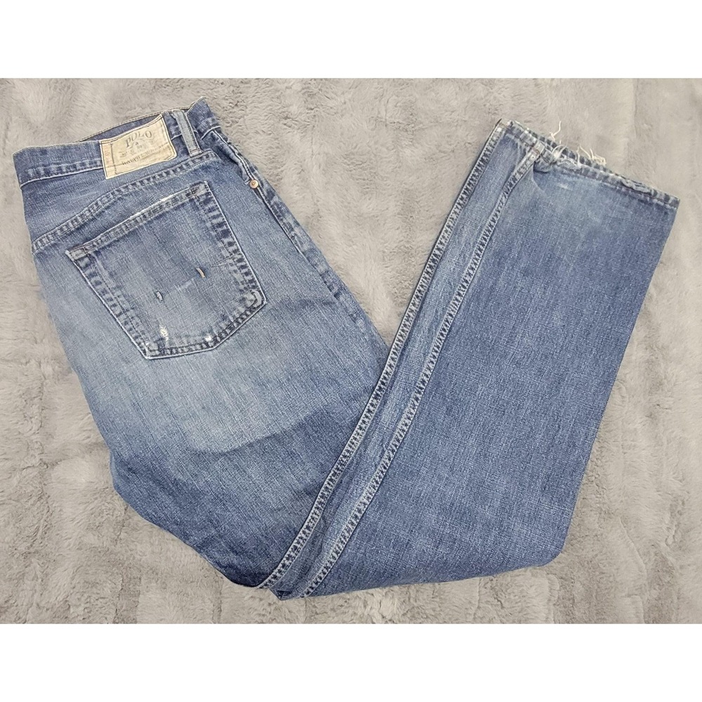 Polo Ralph Lauren Jeans Mens 34x34 (Fits 34x33) Light Wash Vintage 67 Denim
